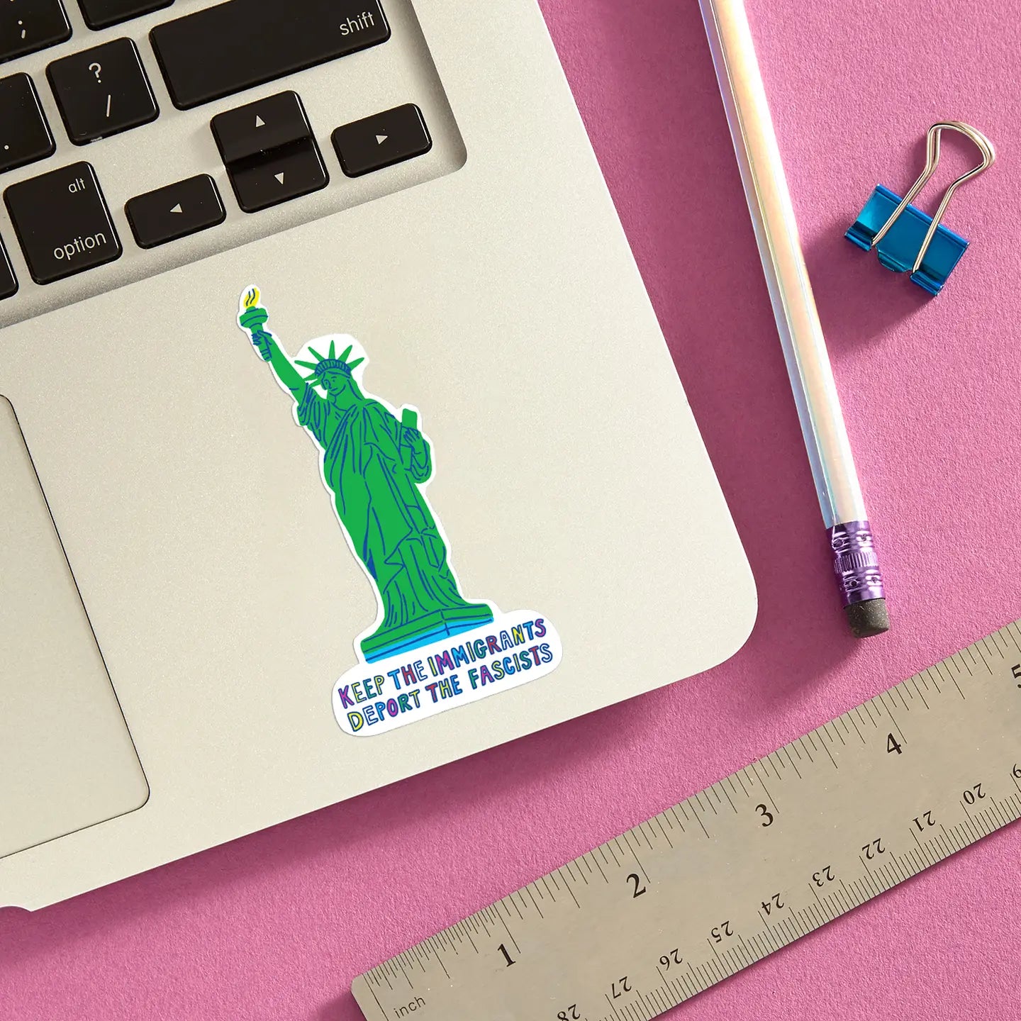 Keep the Immigrants Deport the Fascists NYC Die Cut Sticker