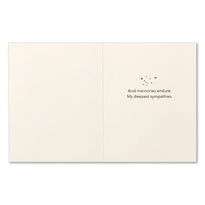 Inside - And memories endure. My deepest sympathies. (with an illustration of stars)