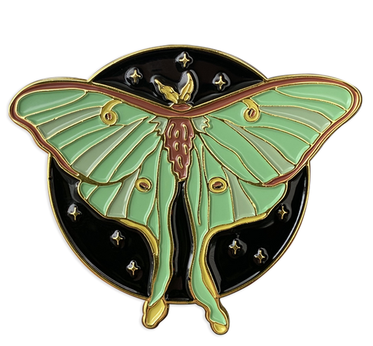 Luna Moth Enamel Pin - Coxswain Press