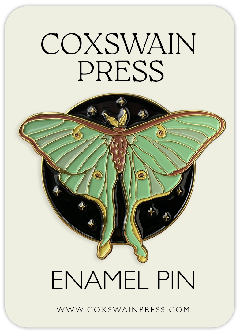 Luna Moth Enamel Pin - Coxswain Press