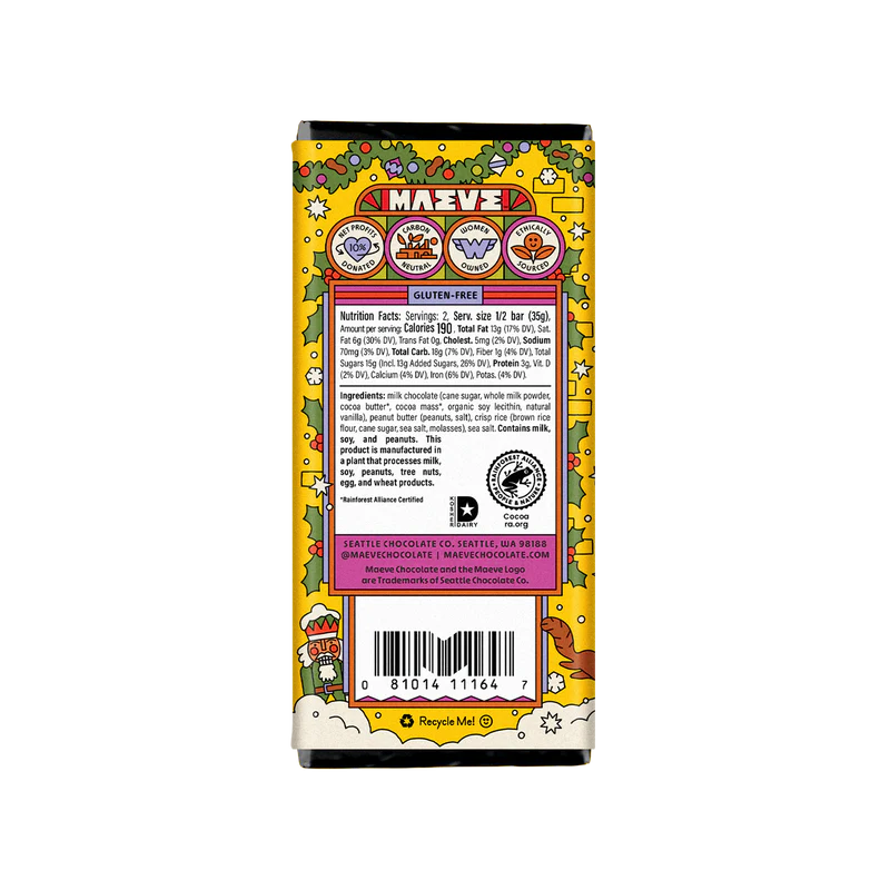 Back of packaging shows nutritional information