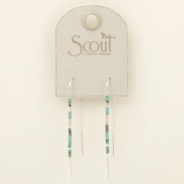 Chromacolor Miyuki Thread Earring - Turquoise Silver