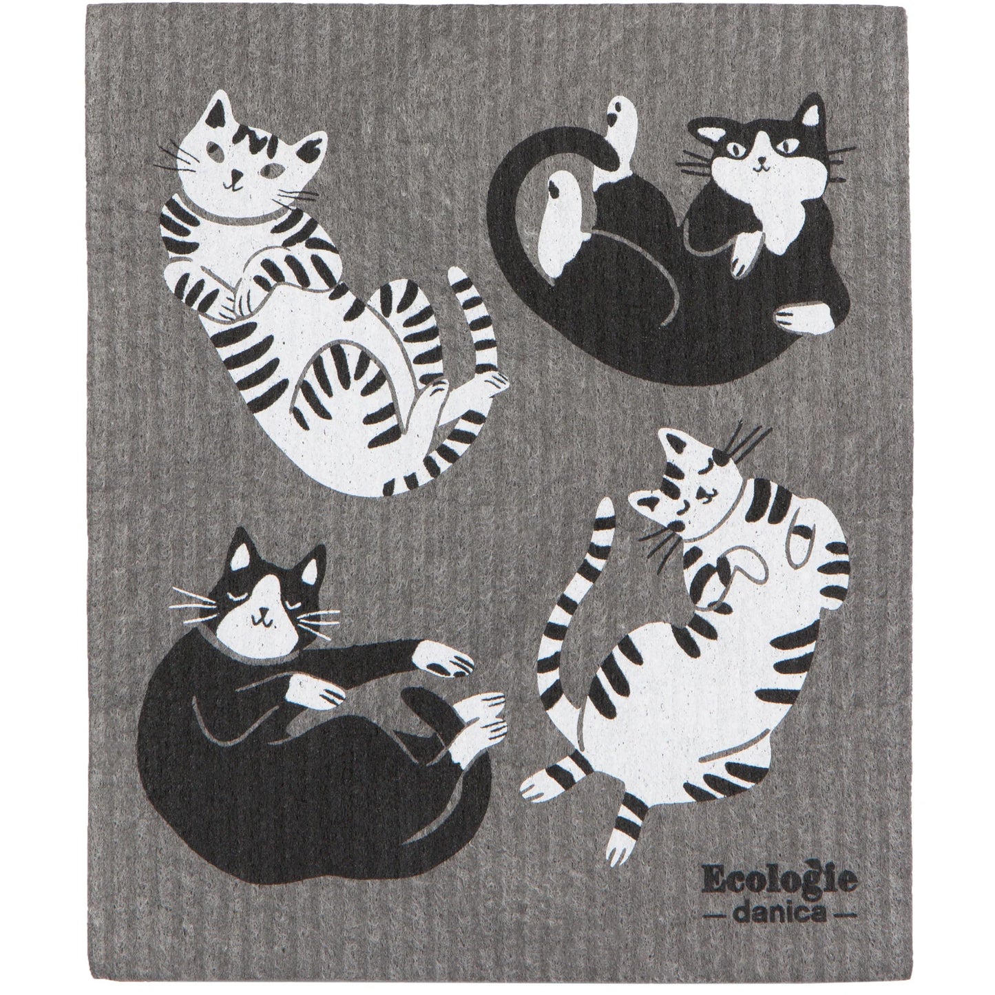 Multitasking Swedish dishcloths with cat graphic
