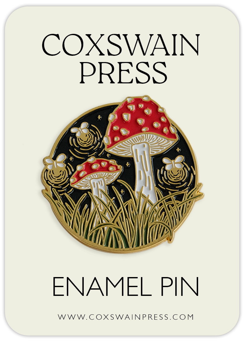 Midnight Mushroom Enamel Pin - Coxswain Press