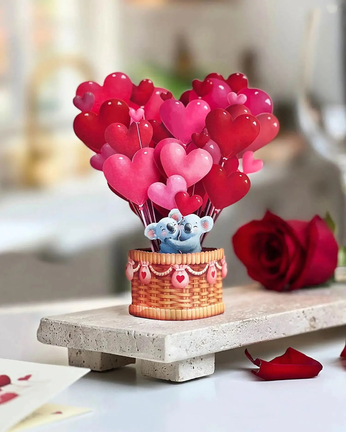 Mini Heart Balloons Pop-Up Card