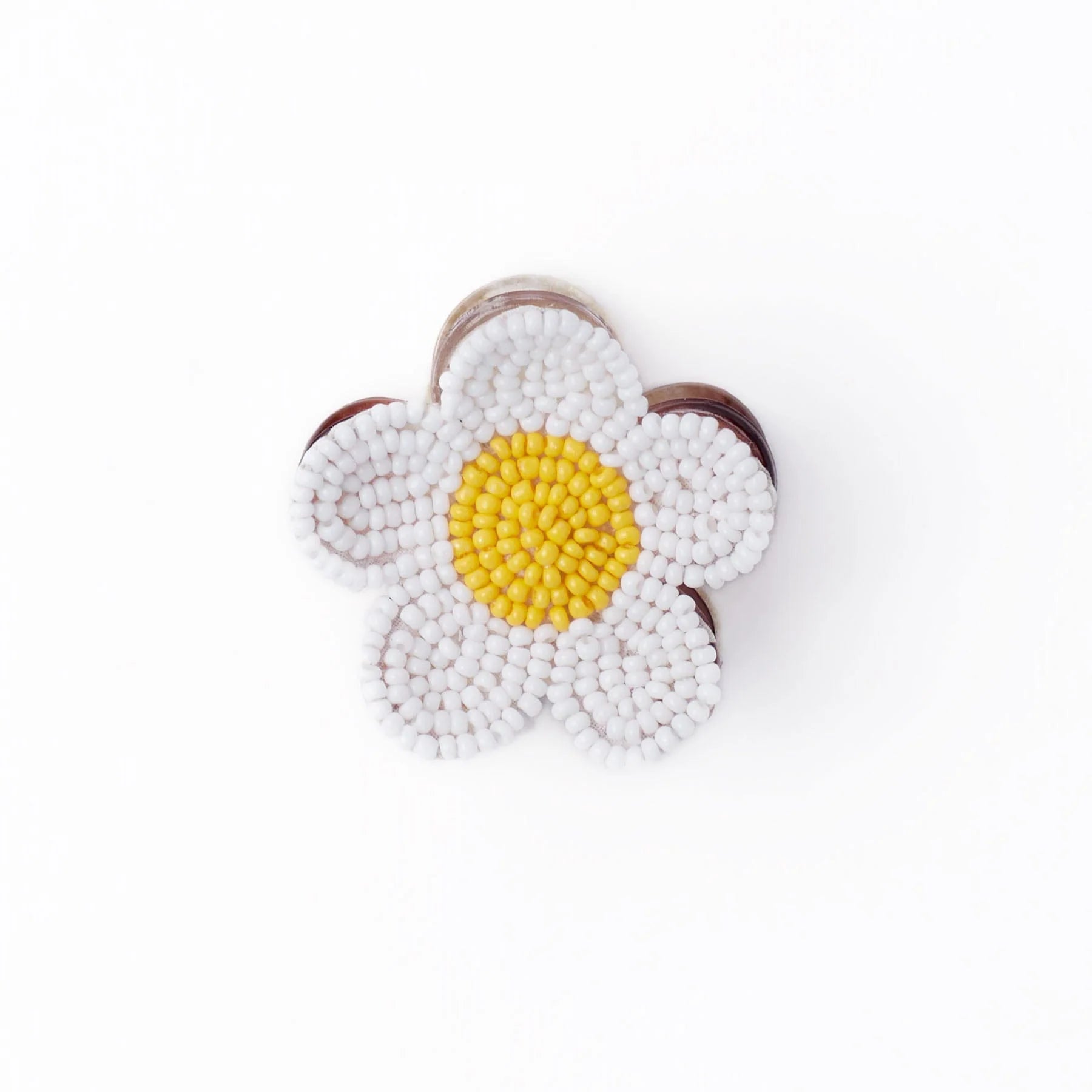 Molly flower hair clip in white & yellow