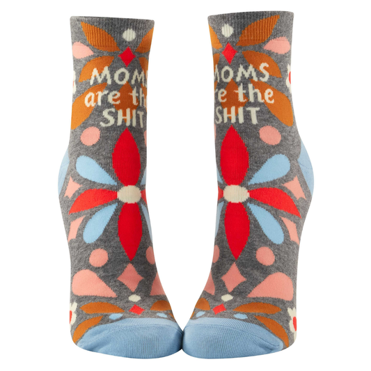 Women's Ankle Socks with Moms are the shit text