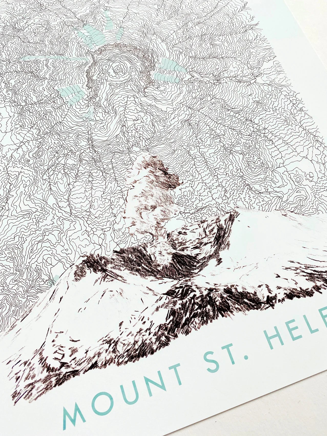 Turn of the Centuries - Mount St Helens Washington Topographical Map + Mountain Sketches