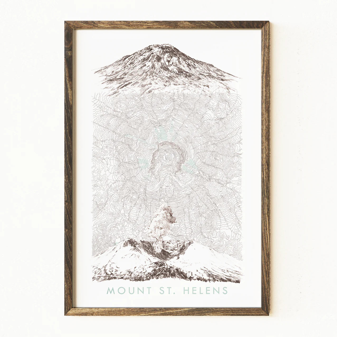 Turn of the Centuries - Mount St Helens Washington Topographical Map + Mountain Sketches