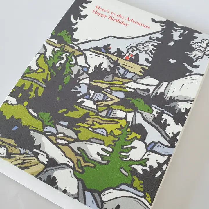 Mountain Adventure Happy Birthday Greeting Card