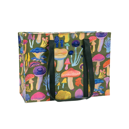 Shoulder Tote Bag with Mushrooms Graphic
