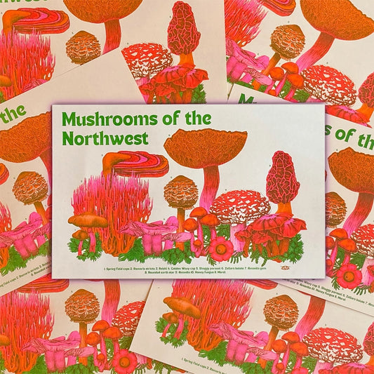 Mushrooms of the NW Riso Print