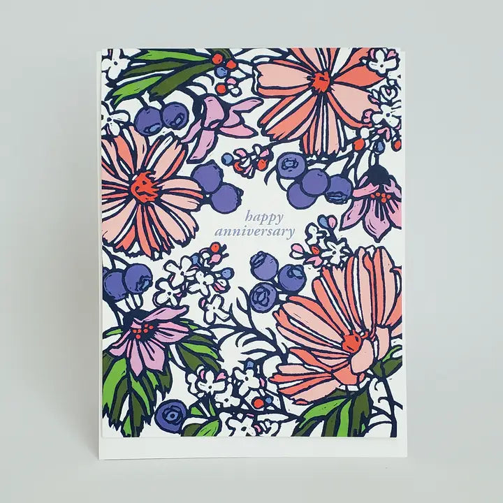 Happy Anniversary Floral Greeting Card