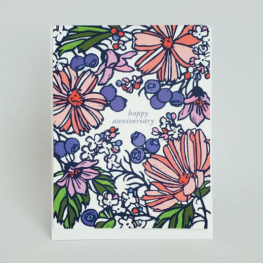 Happy Anniversary Floral Greeting Card