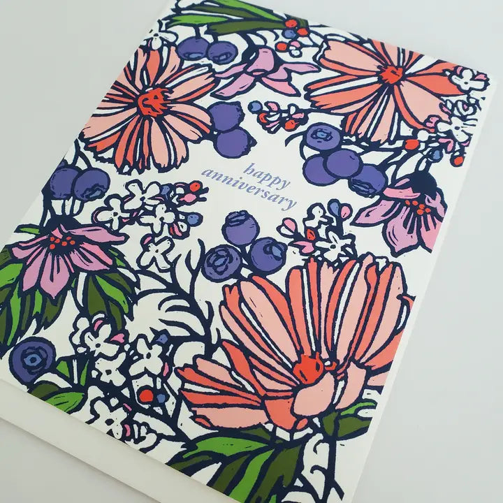 New Happy Anniversary Floral Greeting Card