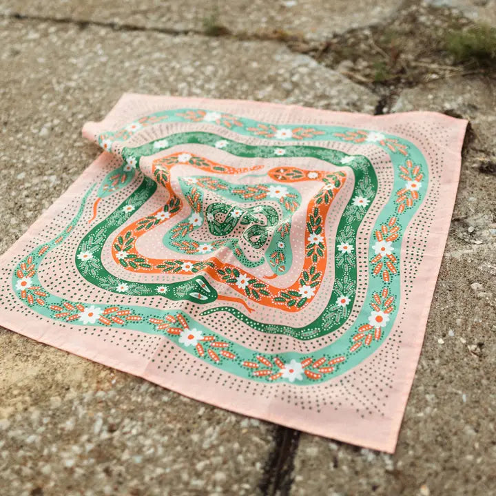 No. 069 Snakes Pink Bandana
