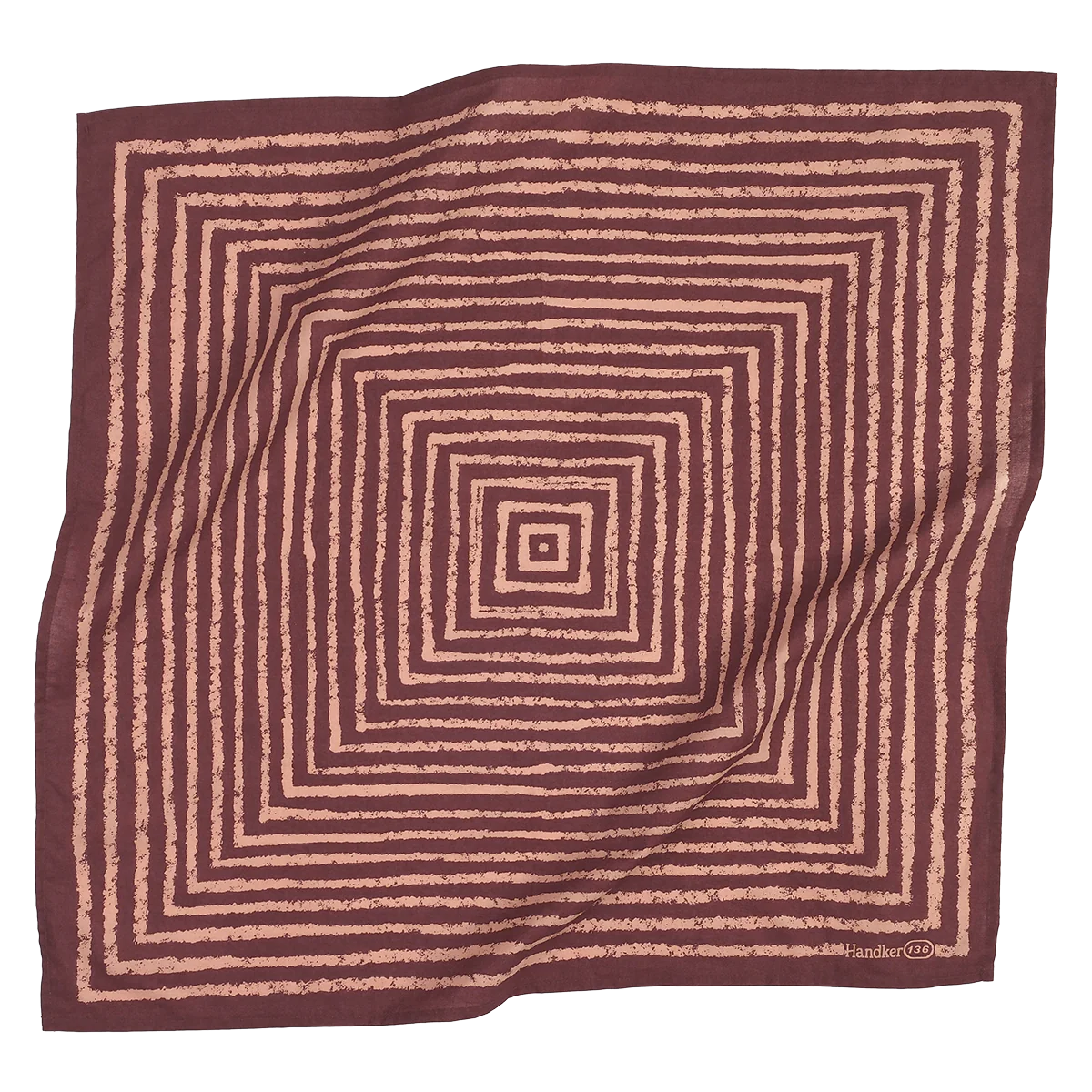 Handker's Sammi Pink Bandana is maroon and pink concentric squares