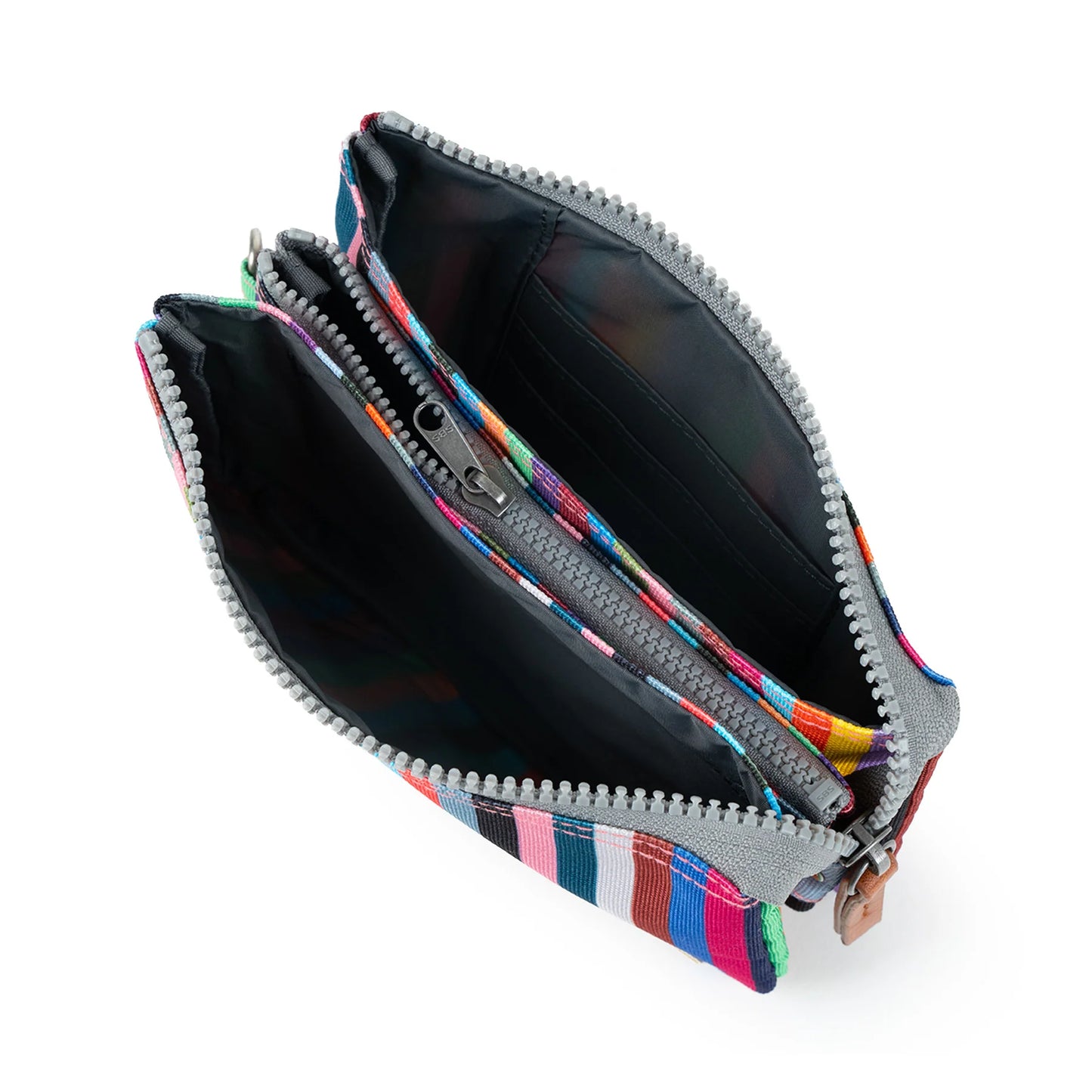 ORI Carnaby Sustainable Wallet Medium w/ Wrist Strap - Multi Stripe