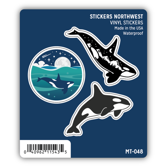 Orca Whale Mini Trio Sticker Set