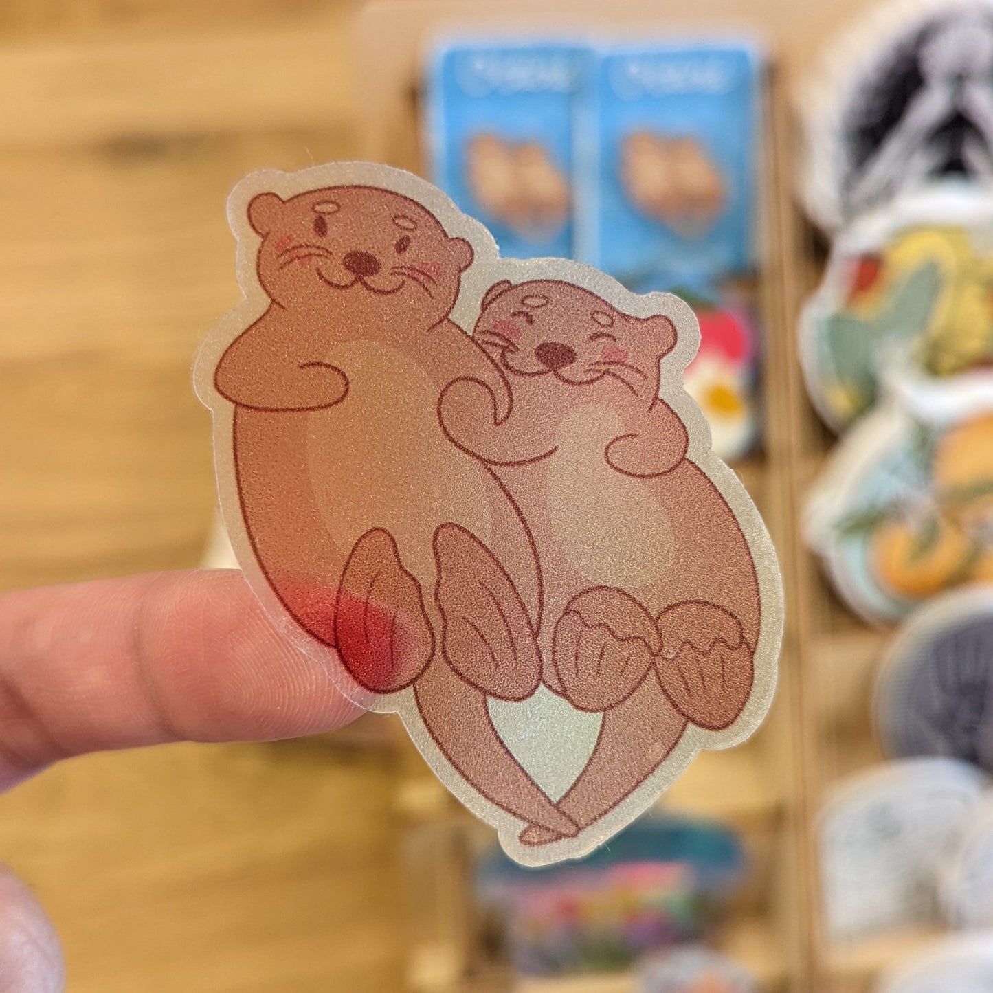 Clear Otter Pair Sticker