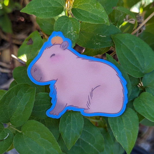 Capybara Blue Sticker