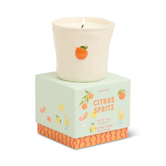 Paddywax Bistro 8oz Ceramic Candle in  Citrus Spritz