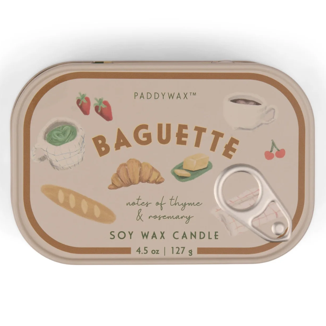 Paddywax Bistro Tin 4.5oz Candle in French Baguette