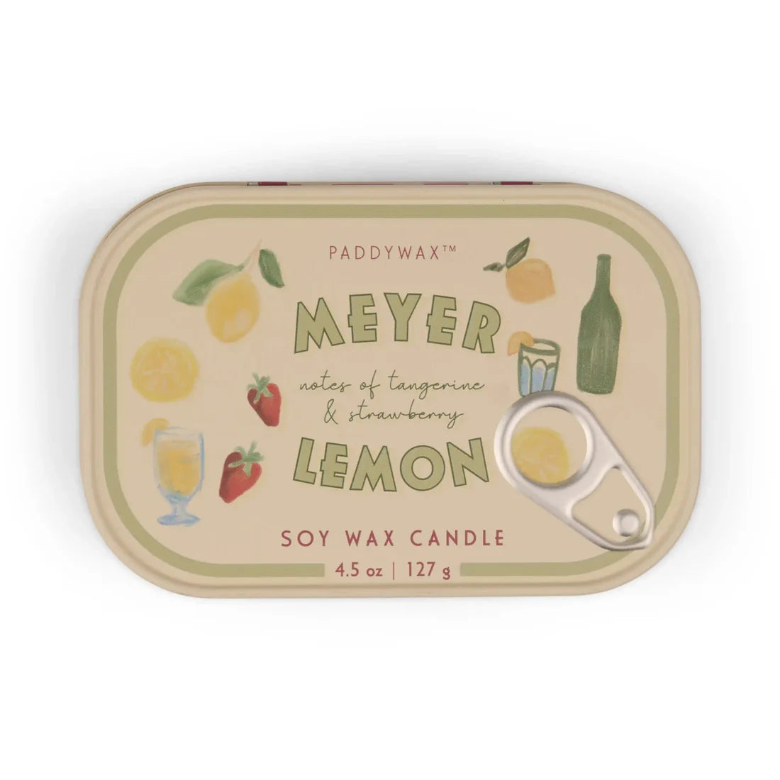 Paddywax Bistro Tin 4.5oz Candle in Meyer Lemon
