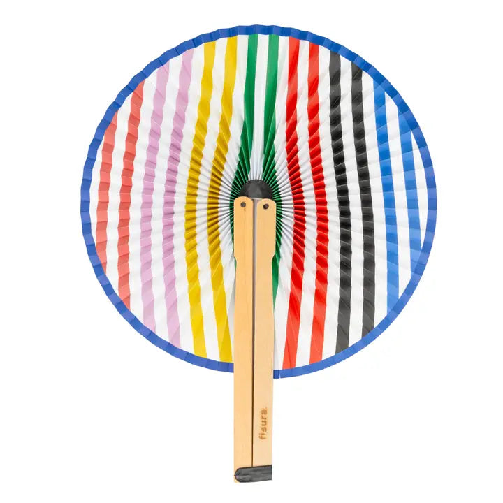Pai Pai Fan in Stripes Color Pattern