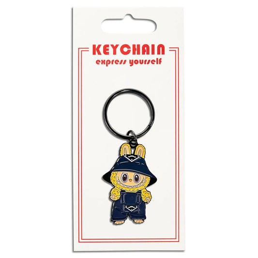 Keychain with cartoon character packaging on a white background