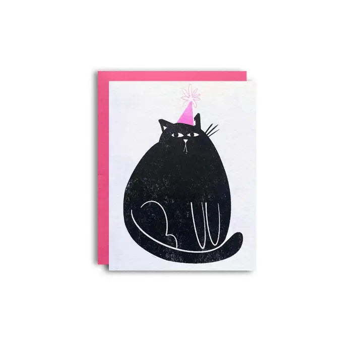 Birthday card with Party Cat