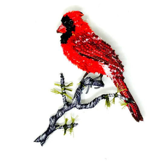 Trovelore Brooch Pin - Perched Cardinal