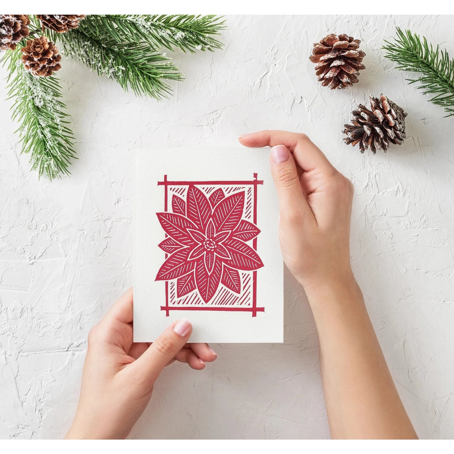 Poinsettia Holiday Card