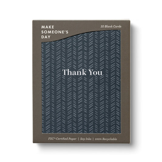 Pack of 10 blank cards with 'Thank You' message on a white background