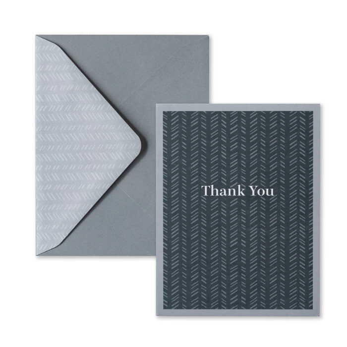 Quilted Navy - Thank You Note Cards