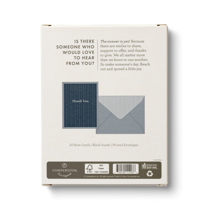 Quilted Navy - Thank You Note Cards