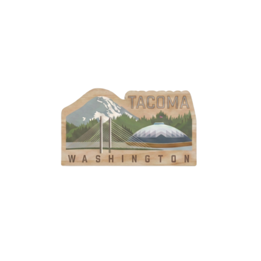 Rainier + Tacoma Dome - Tiny Tacoma Magnet