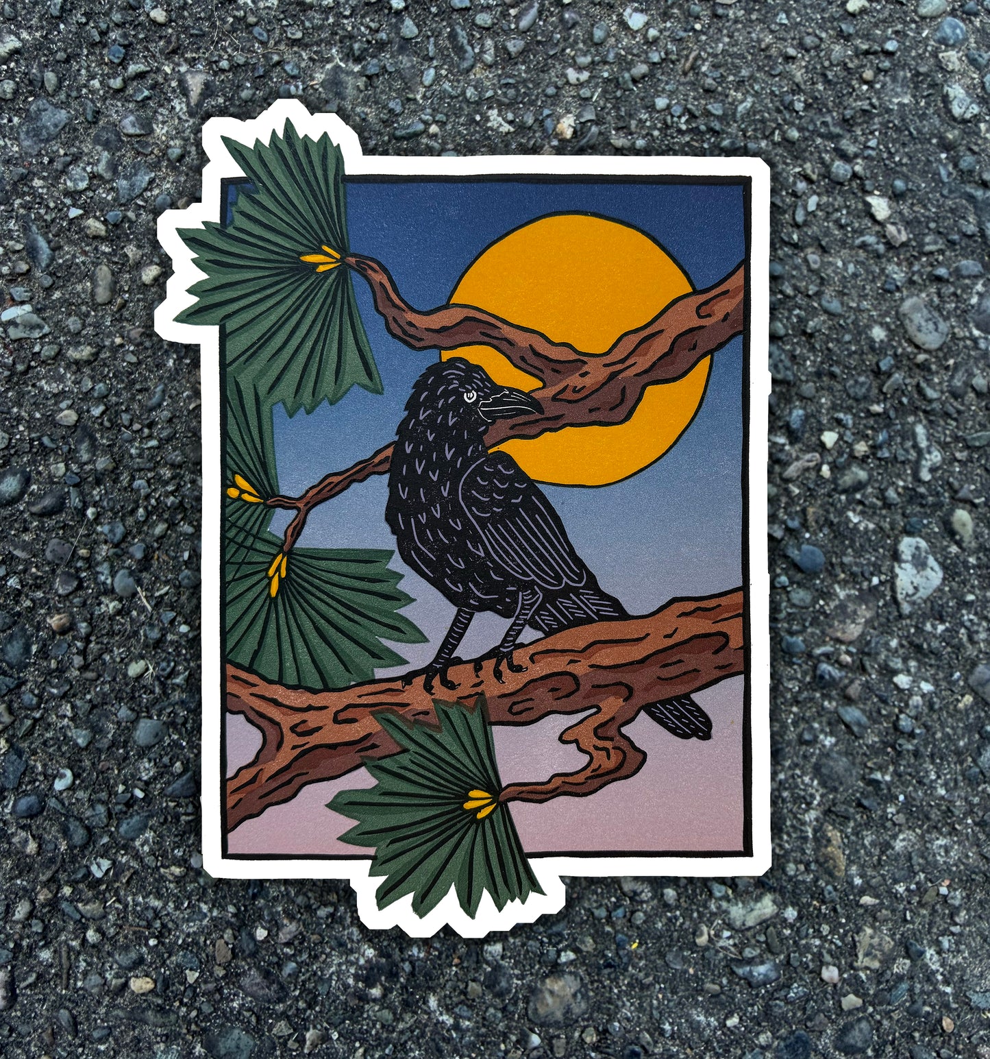 Raven at Dusk Vinyl Sticker