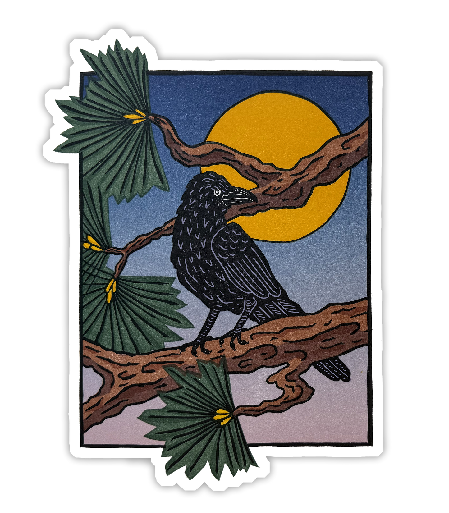 Raven at Dusk Vinyl Sticker