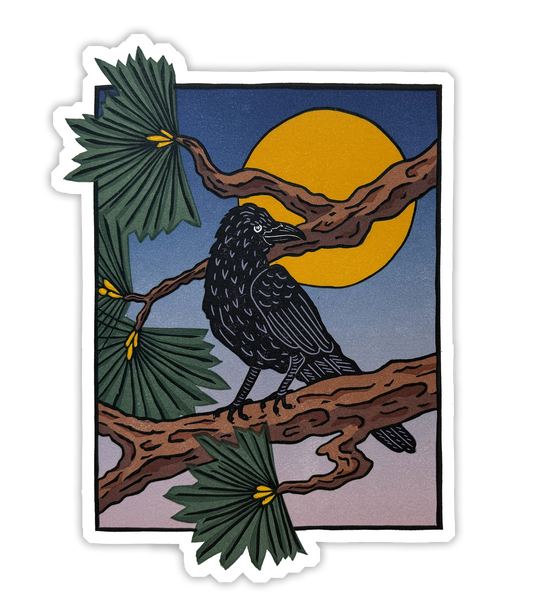 Raven at Dusk Vinyl Sticker