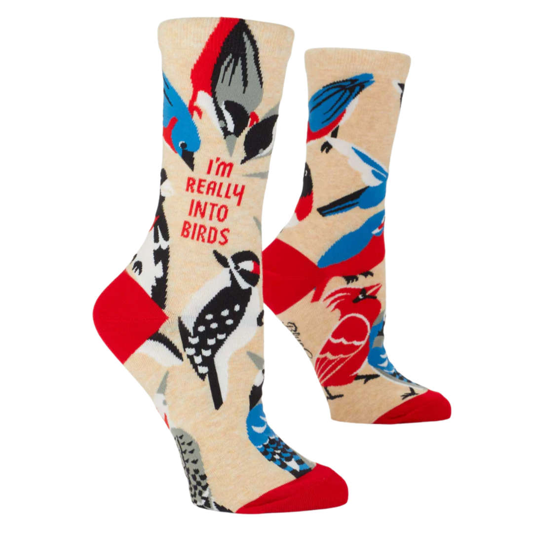 Women's Crew Socks with I'm Really Into Birds text