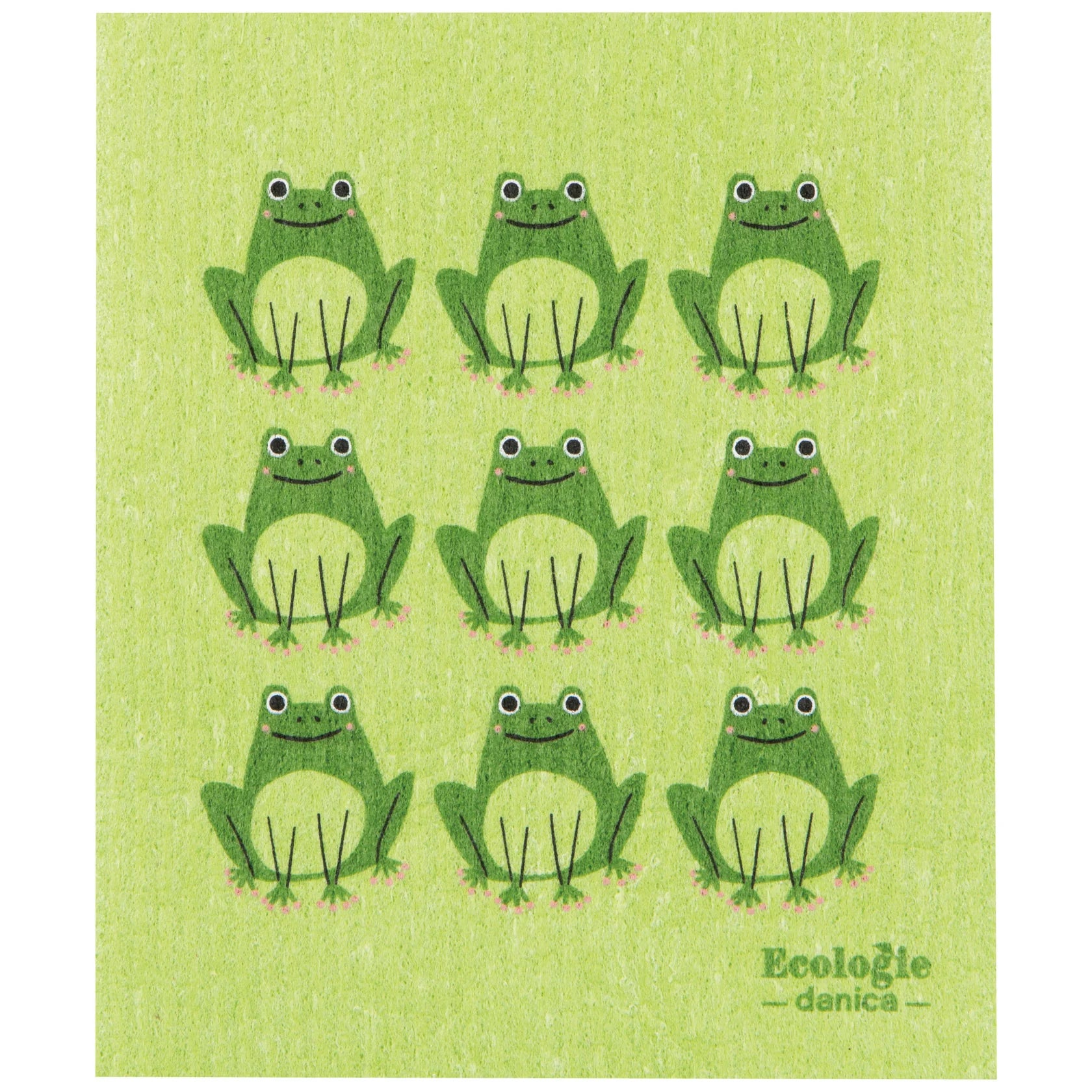 Multitasking Swedish compostable dishcloths with Frog graphic