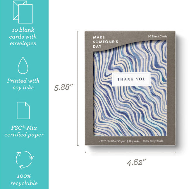 Rippling Wave - Blank Thank You Note Cards