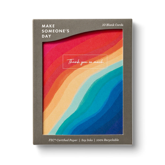 Rivers of Rainbow - Blank Thank You Note Cards - Stocklist Goods & Gifts