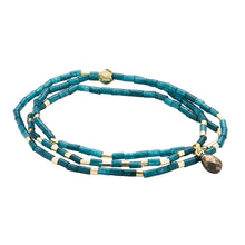 Load image into Gallery viewer, Teardrop Stone Wrap Teal Jade/Pyrite/Gold - Stone of Dreams
