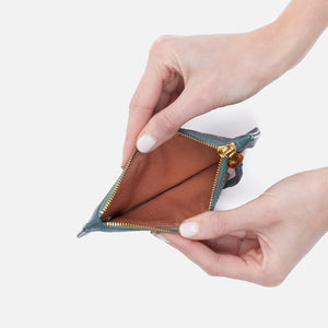 sage wallet by Hobo open zipper view