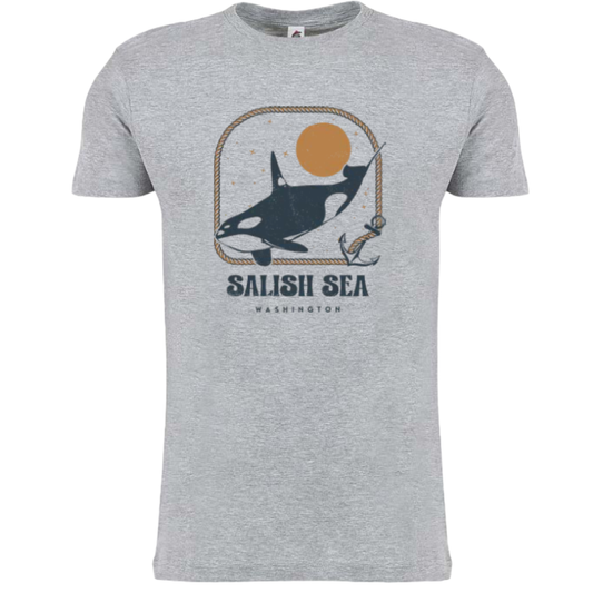 Salish Sea Orca Tee - Heather Gray