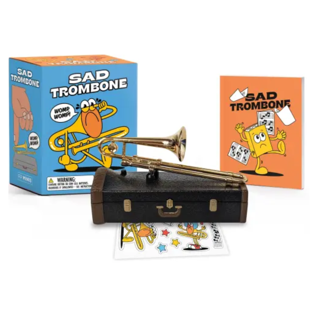 Sad Trombone toy set with packaging, toy, and accessories