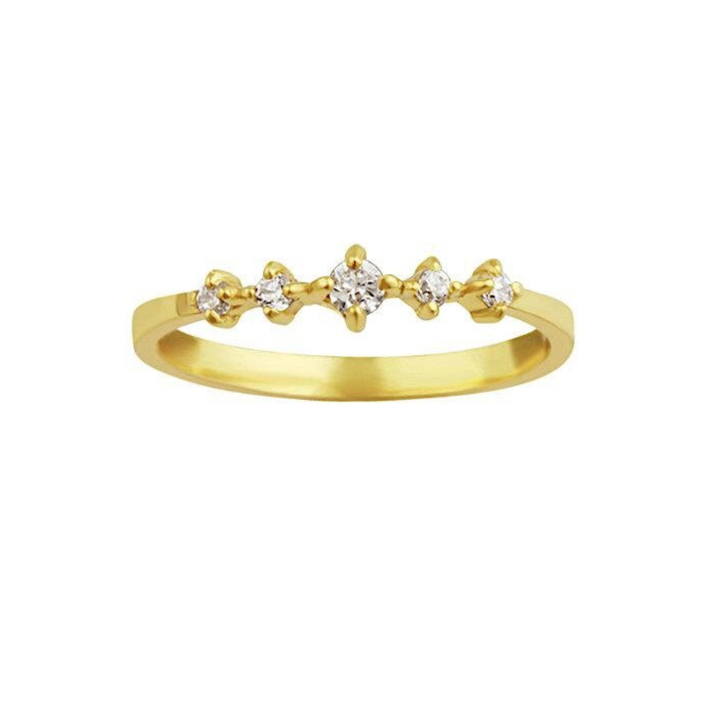 V Gold Tiara Pave Ring