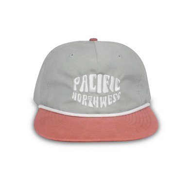 Seafoam hat with light pink bill and 